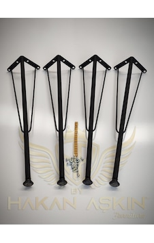 By Hakan Aşkın 70 Cm Metal Siyah Masa Firkete Ayağı Ve Takımı 4 Lü Mat Siyah
