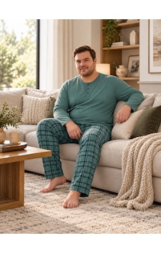 Seboteks İnterlok Kumaş Yakası Düğmeli Uzun Kollu Büyük Beden Erkek Pijama Takımı 8589 Yeşil Seboteks İnterlok Kumaş Yakası Düğmeli Uzun Kollu Büyük Beden Erkek Pijama Takımı 8589 Yeşil