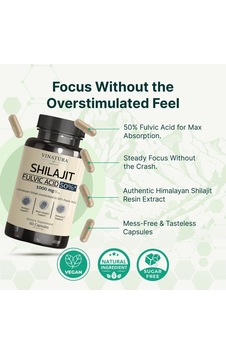 Vınatura Shilajit For Men And Women Pure Himalayan Shilajit 1000mg 50% Fulvic Acid - 60 Caps