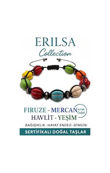 Sertifikalı Karpuz Model Firuze Mercan Havlit Yeşim Taşı Bileklik  Ve  Çok Renkli