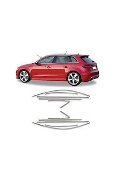 Audi A3 Uyumlu Hatchback Cam Çerçevesi 2013-2020 Paslanmaz Çelik Parça