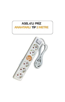 Altılı, Anahtarlı Model, Topraklı, Klemensli, Kablo 2 Metre Uzunluğunda, Askı Aparatlı Grup Priz 2 Altılı, Anahtarlı Model, Topraklı, Klemensli, Kablo 2 Metre Uzunluğunda, Askı Aparatlı Grup Priz 2