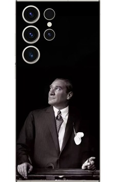 Samsung Galaxy S23 Ultra Uyumlu Şeffaf Kılıf Atatürk 3 Tasarımlı Samsung Galaxy S23 Ultra Uyumlu Şeffaf Kılıf Atatürk 3 Tasarımlı