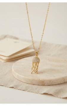 316l Çelik Zincir Gold Renk Zirkon Taşlı Jellyfish Model Kolye Çok Renkli 316l Çelik Zincir Gold Renk Zirkon Taşlı Jellyfish Model Kolye Çok Renkli