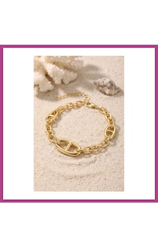 Gees Global Pirinç Gold Renk Gemici Zincir Model Kadın Bileklik Gbzs Gees Global Pirinç Gold Renk Gemici Zincir Model Kadın Bileklik Gbzs