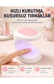 Mini Oje Kurutma Cihazı 16w Led Uv Hızlı Kurutma Taşınabilir Kompakt Yeni Nesil 00 Mini Oje Kurutma Cihazı 16w Led Uv Hızlı Kurutma Taşınabilir Kompakt Yeni Nesil 00