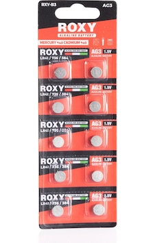Roxy Ag3 Lr41 Alkalin Saat Pili 10lu Paket Roxy Ag3 Lr41 Alkalin Saat Pili 10lu Paket
