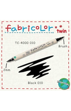 Zig Fabricolor Twin Çift Uçlu Kumaş Boyama Kalemi Black N11.1425