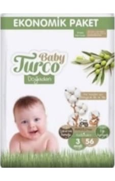 Baby Turco Bebek Bezi Ekonomik Paket 56'lı 3 Numara S/m
