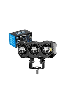 1 Adet Motosiklet Atv Utv Offroad Scooter 3 Led Lazer Sis Farı Delici Beyaz Sarı Çift Renk 1 Adet Motosiklet Atv Utv Offroad Scooter 3 Led Lazer Sis Farı Delici Beyaz Sarı Çift Renk