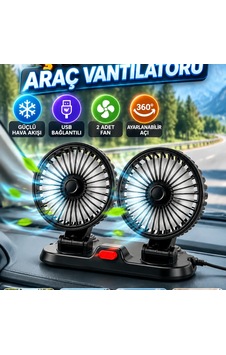 Usb Bağlantılı Çift Fanlı Mini Araç Vantilatörü Otomobil, Tır Ve Karavan Uyumlu Usb Bağlantılı Çift Fanlı Mini Araç Vantilatörü Otomobil, Tır Ve Karavan Uyumlu