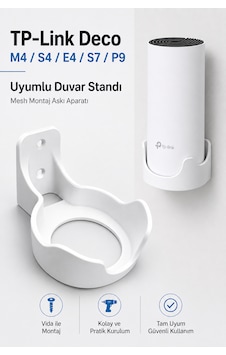 Tp-link Deco M4 S4 E4 S7 P9 Uyumlu Duvar Standı - Mesh Montaj Askı Aparatı
