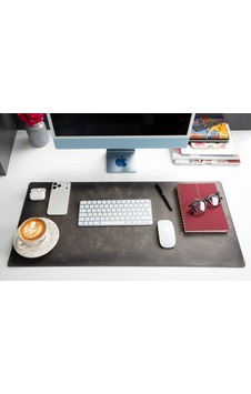 Atelier 91 Ash Gray Leather Desk Mat - Medium M Atelier 91 Ash Gray Leather Desk Mat - Medium M