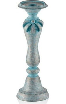 Mavi Kurdeleli Büyük Mumluk 33X12 Cm Pr30-1033