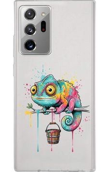 Samsung Galaxy Note 20 Ultra İle Uyumlu Splash Bukalemun Tasarımlı Şeffaf Silikon Kılıf Şeffaf Samsung Galaxy Note 20 Ultra İle Uyumlu Splash Bukalemun Tasarımlı Şeffaf Silikon Kılıf Şeffaf