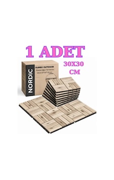 1 Adet Akasya 30x30 Ahşap Geçmeli Karo Deck Natural Yağsız