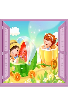 Çocuk Odası Bebek Odası Pencere Poster Duvar Kağıdı Bebek Arabası Çocuk Odası Bebek Odası Pencere Poster Duvar Kağıdı Bebek Arabası