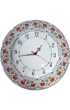 Armada Çini Prt 134 25 Cm Maviı Altın Yaldızlı Karanfil Desenli Porselen Çini Saat Armada Çini Prt 134 25 Cm Maviı Altın Yaldızlı Karanfil Desenli Porselen Çini Saat