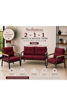 Balkon Ve Bahçe Takımı Cafe Oturma Grubu 2+1+1 Konforlu Lotus Serisi Bordo Balkon Ve Bahçe Takımı Cafe Oturma Grubu 2+1+1 Konforlu Lotus Serisi Bordo