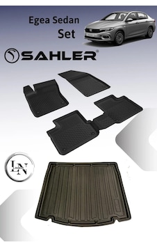 Sahler Fiat Egea Sedan Uyumlu 4.5d Premium Sahler Paspas + Liner Marka 3d Bagaj Havuzu Seti - Egea S