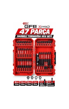 Gfb Xpro 47 Parça Darbeli Tornavida Ucu Seti 25/50/75/90 Mm Ph Pz Hex Torx Uçlar, Manyetik Somun T Gfb Xpro 47 Parça Darbeli Tornavida Ucu Seti 25/50/75/90 Mm Ph Pz Hex Torx Uçlar, Manyetik Somun T