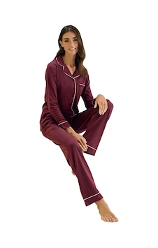 Over Sleep By Poleren Over Sleep 3304 Kadın Uzun Kol Modal Önden Düğmeli Pijama Takım M-l-xl-xxl Bordo Over Sleep By Poleren Over Sleep 3304 Kadın Uzun Kol Modal Önden Düğmeli Pijama Takım M-l-xl-xxl Bordo