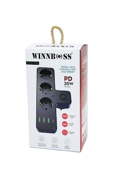 Winnboss Wınnboss-3397 Siyah Termal Akım Korumalı Duvar Tipi Priz 3xusb 3xpriz 1xtype-c Diğer