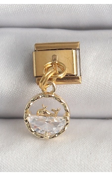 316l Çelik Gold Renk Sallantı Zirkon Taşlı Balina Model Charm Gümüş 316l Çelik Gold Renk Sallantı Zirkon Taşlı Balina Model Charm Gümüş