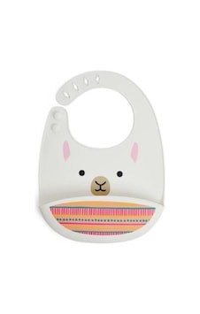 Skip Hop Zoo Silikon Önlük - Lama Beyaz