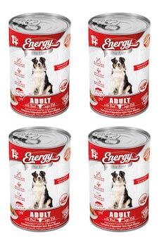 Energy Sığır Etli Yetişkin Yaş Konserve Köpek Maması 4 x 400 G Energy Sığır Etli Yetişkin Yaş Konserve Köpek Maması 4 x 400 G