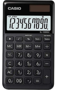 Casio 10 Tuşlu Siyah Cep Tipi Hesap Makines Sl-1000sc-bk