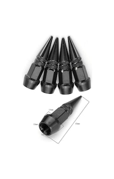 Alüminyum Sivri Sibop Kapağı 4'lü Siyah Sibob Kapağı 45mm