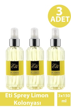 Eti Sprey Limon Kolonyası Pet 150 Ml 3 Adet Eti Sprey Limon Kolonyası Pet 150 Ml 3 Adet