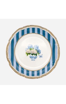 Mavi Porselen Pasta Tabağı 19 Cm