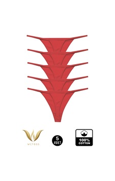 Wcreas Kadın İpli Tanga, Pamuklu Yumuşak Kumaş G-string Tanga 5'li Paket Bordo Bordo Wcreas Kadın İpli Tanga, Pamuklu Yumuşak Kumaş G-string Tanga 5'li Paket Bordo Bordo
