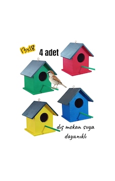 Ncy Ahşap Kuş Yuvası Kuş Evi 4 Adet 13 x 18 CM Ncy Ahşap Kuş Yuvası Kuş Evi 4 Adet 13 x 18 CM