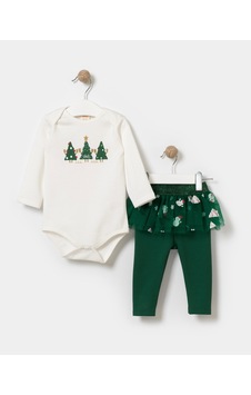 Magu Kız Bebek Pamuklu Beyaz Noel Temalı Body Ve Bebek Tül Etekli Tayt Takım Magu Kız Bebek Pamuklu Beyaz Noel Temalı Body Ve Bebek Tül Etekli Tayt Takım