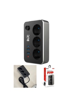 2 Metre Siyah Akım Çocuk Korumalı Uzatma Kablosu Çoklu Priz 2 Usb Type-c 3lü Grup Diğer