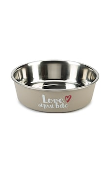 Beeztees Köpek Mama Su Kabı, Paslanmaz Çelik, Gri, 17cm, 750ml