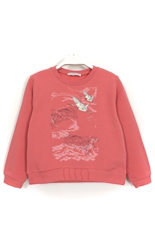 Leylek Baskılı Kız Çocuk Uzun Kollu Basic Sweatshirt Mercan 2023 Mercan Leylek Baskılı Kız Çocuk Uzun Kollu Basic Sweatshirt Mercan 2023 Mercan