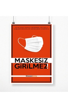 Kişiye Özel Logolu Maskesiz Girilmez Afiş Poster (50 X 70 Cm.) 4 Kişiye Özel Logolu Maskesiz Girilmez Afiş Poster (50 X 70 Cm.) 4