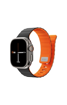 Watch 42mm Uyumlu Wiwu Mag Secur Serisi Silikon Kordon Siyah - Turuncu Watch 42mm Uyumlu Wiwu Mag Secur Serisi Silikon Kordon Siyah - Turuncu