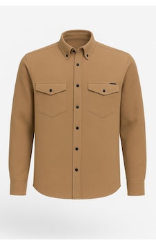 Classics Men Yxc Uzun Kol Slim Fit Erkek Örme Cepli Gömlek - 7438 Bej Classics Men Yxc Uzun Kol Slim Fit Erkek Örme Cepli Gömlek - 7438 Bej