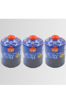 3'lü Set - Golf Butan Propan Kamp Gazı Valfli Kartuş 450 Gr Şeffaf 3'lü Set - Golf Butan Propan Kamp Gazı Valfli Kartuş 450 Gr Şeffaf