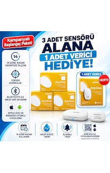 Yuwell Şeker Ölçüm Sensörü Sürekli Glikoz İzleme Sistemi Anytime 3 Sensör + 1 Verici Yuwell Şeker Ölçüm Sensörü Sürekli Glikoz İzleme Sistemi Anytime 3 Sensör + 1 Verici