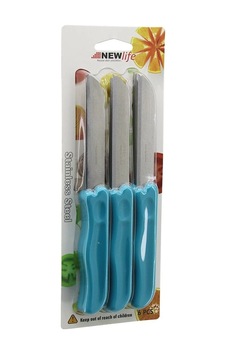 6pcs Meyve Bıçak Renkli Plastik Saplı Bx40