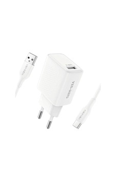 Ven-dens Vd-tc019ba01 10,5 W Usb-a Şarj Adaptörü Ve 1 Metre Type-c Kablo Seti, Kompakt, Beyaz