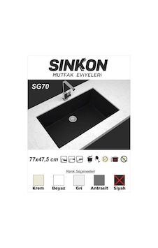 Sinkon Siyah Granit Eviye 77 x 47.5 - Sg70 - Sinkon Sinkon Siyah Granit Eviye 77 x 47.5 - Sg70 - Sinkon