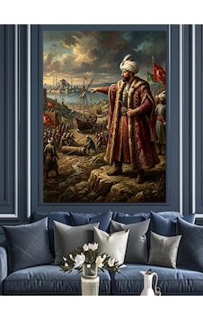 Fatih Sultan Mehmet Tablosu Dekoratif Kanvas - Mdf Ahşap Tablo