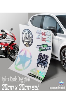 Suv 4x4 Offroad Hologram Sticker - Motosiklet Kelebek Cam Uyumlu Sticker Suv 4x4 Offroad Hologram Sticker - Motosiklet Kelebek Cam Uyumlu Sticker